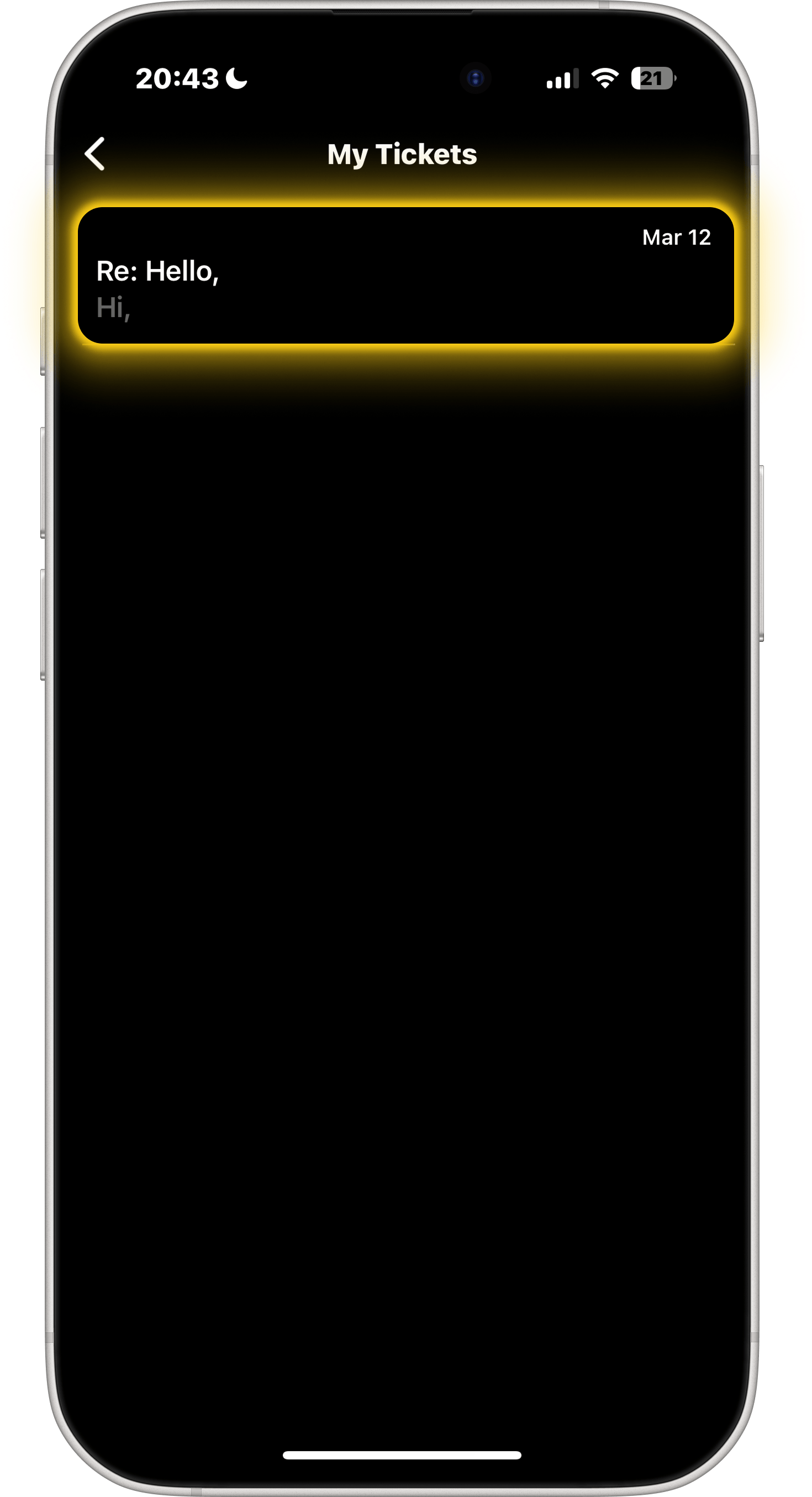 BeReal Mina ärenden-skärm — spåra din förfrågan